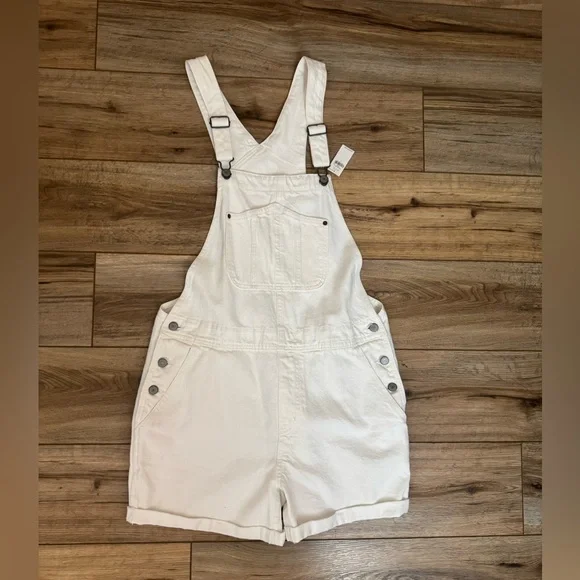 Old Navy White Denim Overalls - Picture 3 of 7